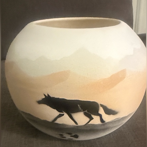 T.benally Desert Scene Ceramic Vase Signed - Picture 3 of 5